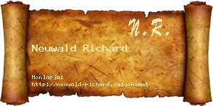 Neuwald Richárd névjegykártya